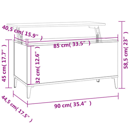 Sohvapöytä betonin harmaa 90x44,5x45 cm