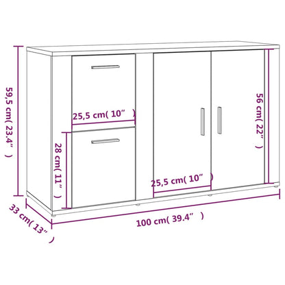 Skänk vit 100x33x59,5 cm