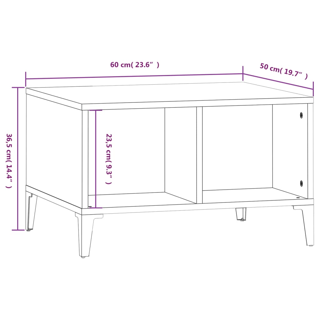 Soffbord brun ek 60x50x36,5 cm