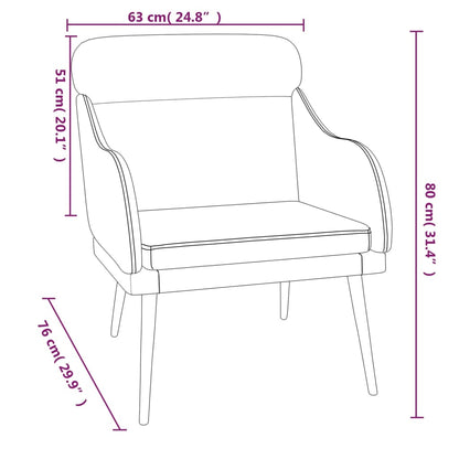 Fåtölj svart 63x76x80 cm sammet