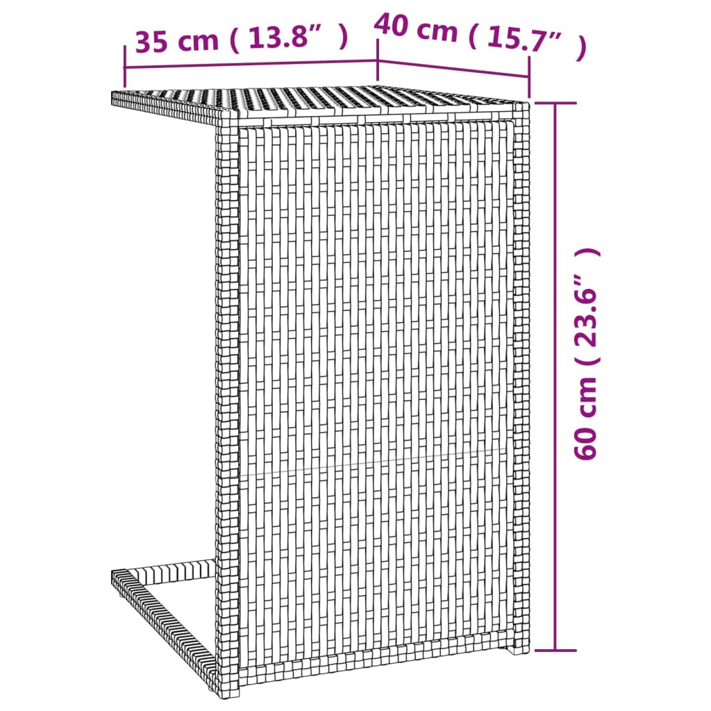 Sidobord svart C 40x35x60 cm konstrotting