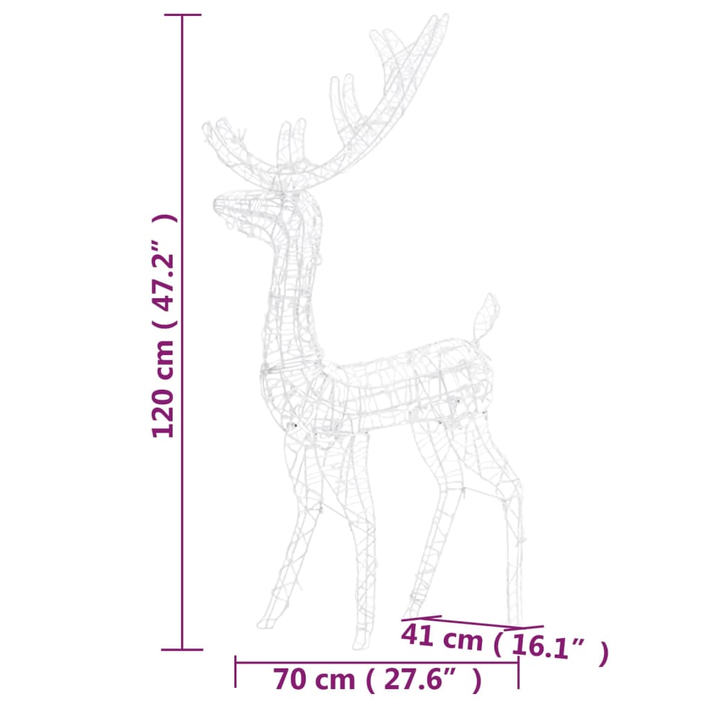 Joulukoristeita Ulkovalaistus puhdas akryyli 3 kpl 120 cm lämmin valkoinen