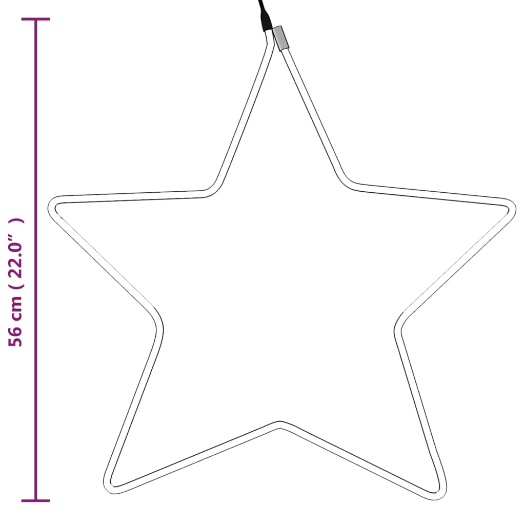 Joulukoristeita Ulkovalaistus Joulun tähtinauhavalot 3 kpl 48 LEDillä lämmin valkoinen 56 cm