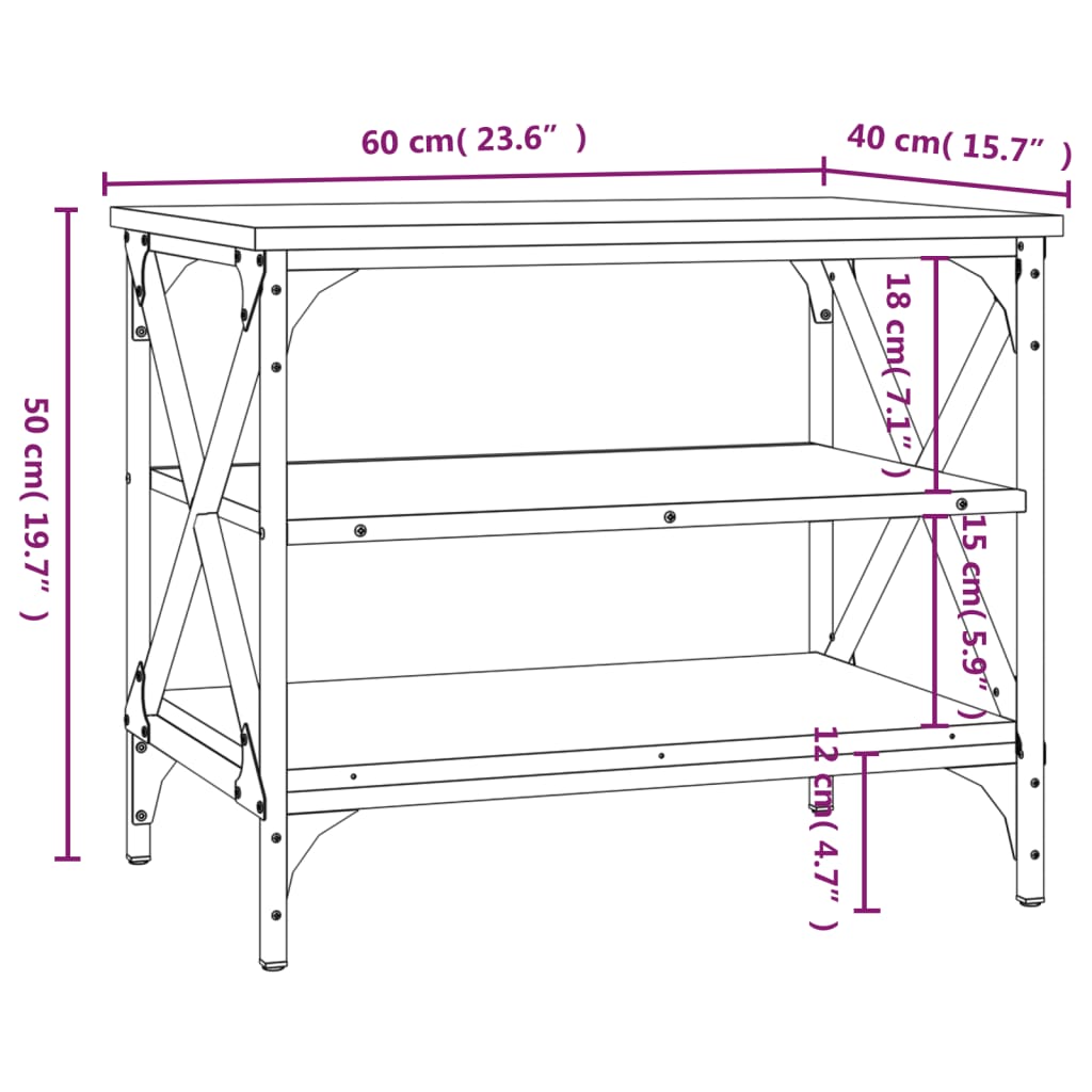 TV-taso ruskea tammi 60x40x50 cm