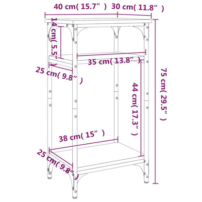 Soffbord sonoma ek 40x30x75 cm