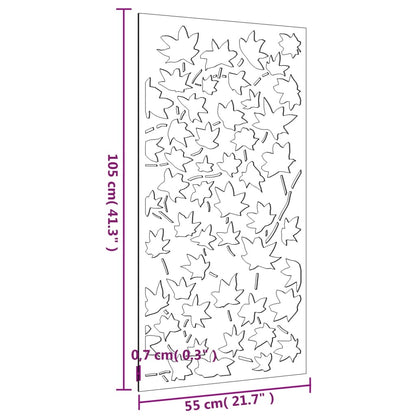 Väggdekoration 105x55 cm rosttrögt stål lönndesign