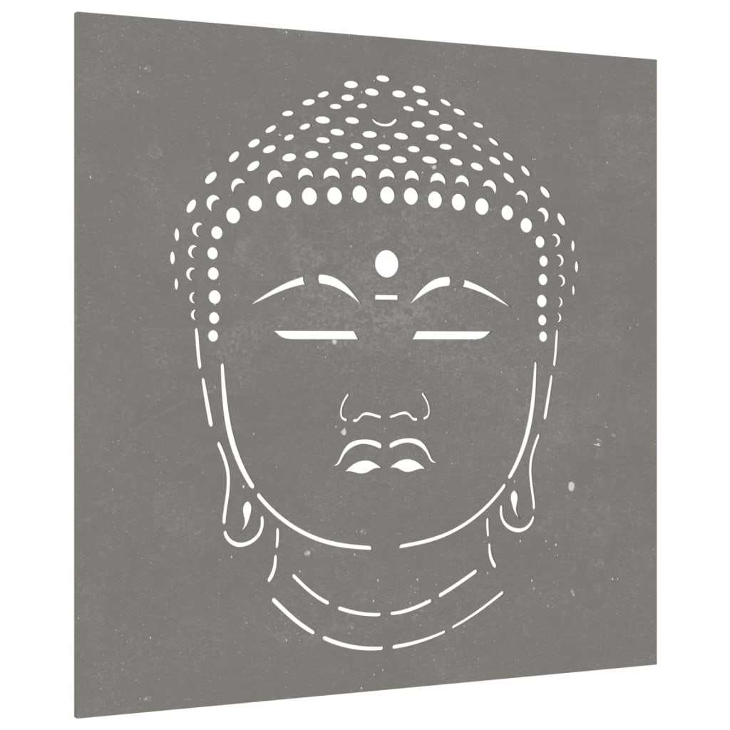 Seinäkoriste 55x55 cm ruostumattomasta teräksestä valmistettu Buddha-design