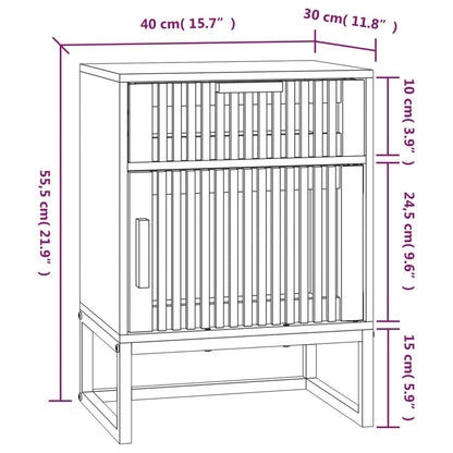 Sängbord Nattduksbord vit 40x30x55,5 cm & järn