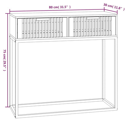 Avlastningsbord konsolbord vit 80x30x75 cm och järn