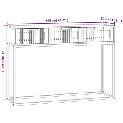 Avlastningsbord konsolbord vit 105x30x75 cm och järn