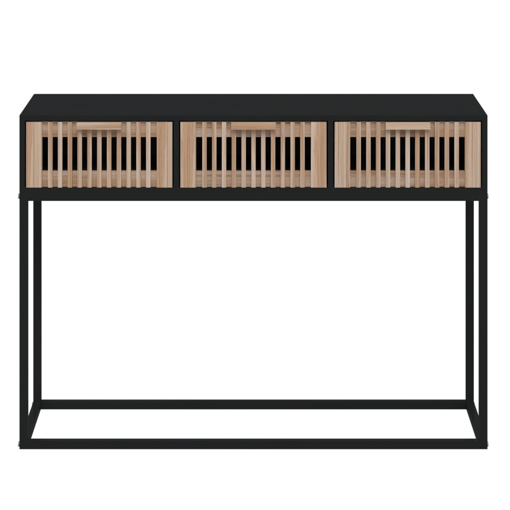 Avlastningsbord konsolbord svart 105x30x75 cm och järn