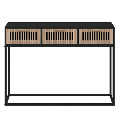 Avlastningsbord konsolbord svart 105x30x75 cm och järn