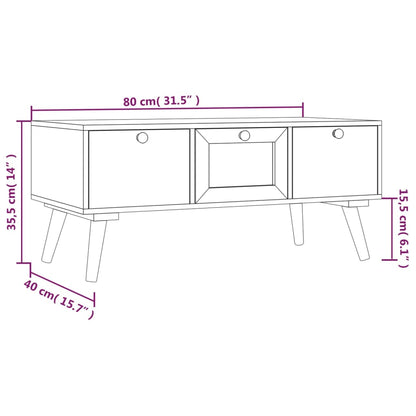 Soffbord svart med lådor 80x40x35,5 cm