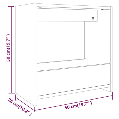 Sidobord brun ek 50x26x50 cm konstruerat trä