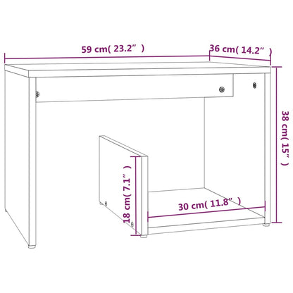 Sidobord brun ek 59x36x38 cm konstruerat trä