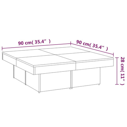 Sohvapöytä sonoma harmaa 90x90x28 cm