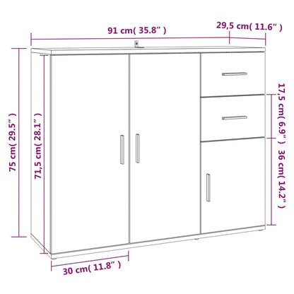 Skänk svart 91x29,5x75 cm