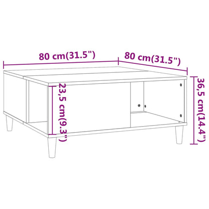 Soffbord vit högglans 80x80x36,5 cm