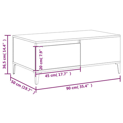 Sohvapöytä betonin harmaa 90x50x36,5 cm