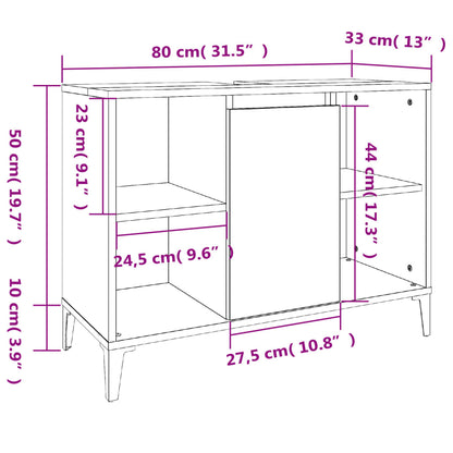 Badrumsunderskåp sonoma ek 80x33x60 cm