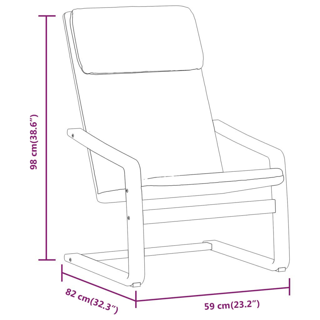 Nojatuoli Recliner kermanvalkoinen kangas