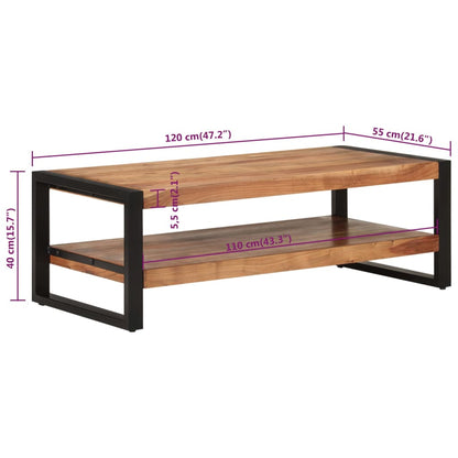 Soffbord massiv trä 120x55x40 cm