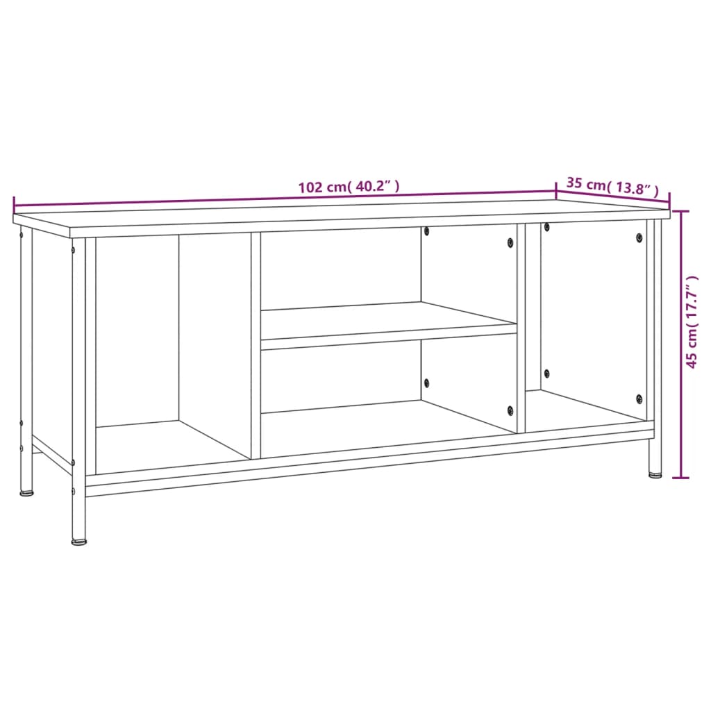 TV-möbel brun ek TV-bänk 102x35x45 cm