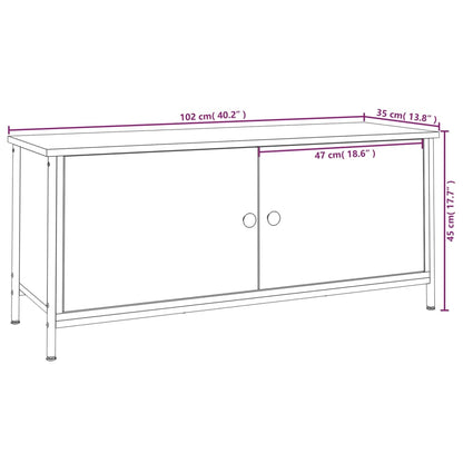 TV-möbel brun ek TV-bänk med dörrar 102x35x45 cm