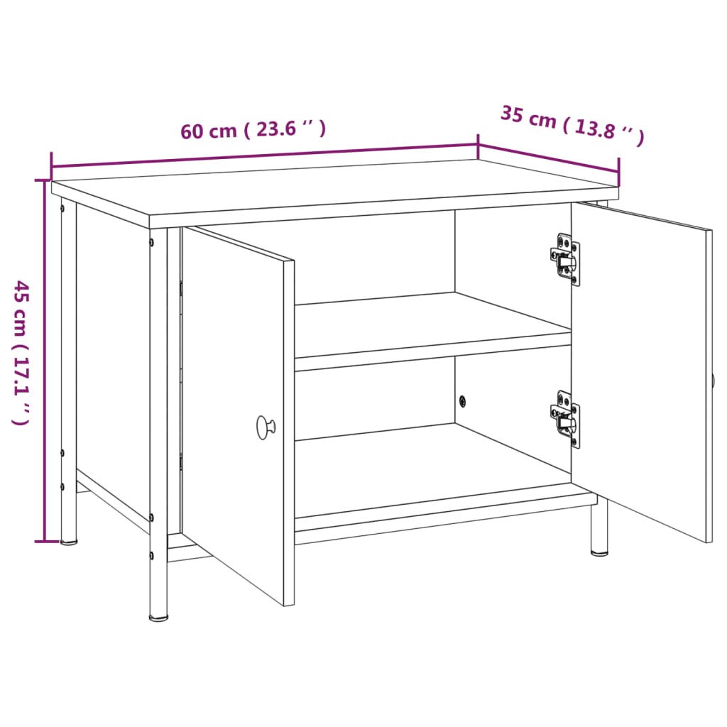 TV-möbel sonoma ek TV-bänk med dörrar 60x35x45 cm