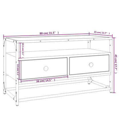 TV-möbel rökfärgad ek TV-bänk 80x35x45 cm