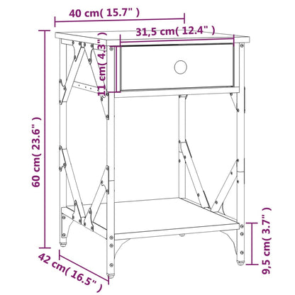 Sängbord Nattduksbord sonoma ek 40x42x60 cm