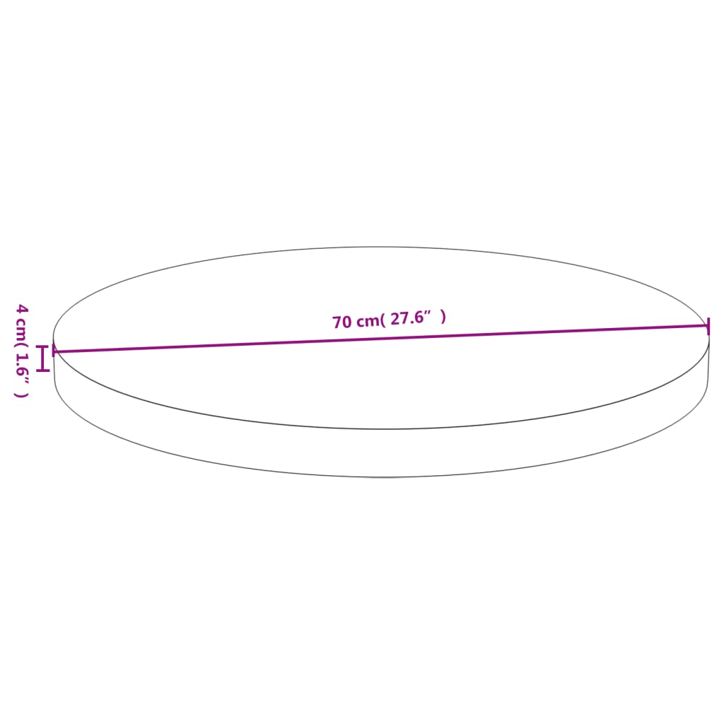 Pöytälevy Ø70x4 cm bambua