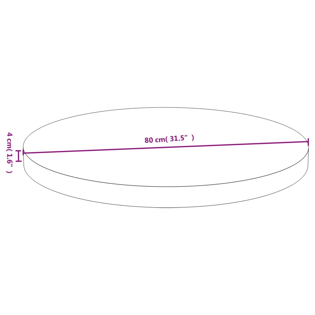 Pöytälevy Ø80x4 cm bambua