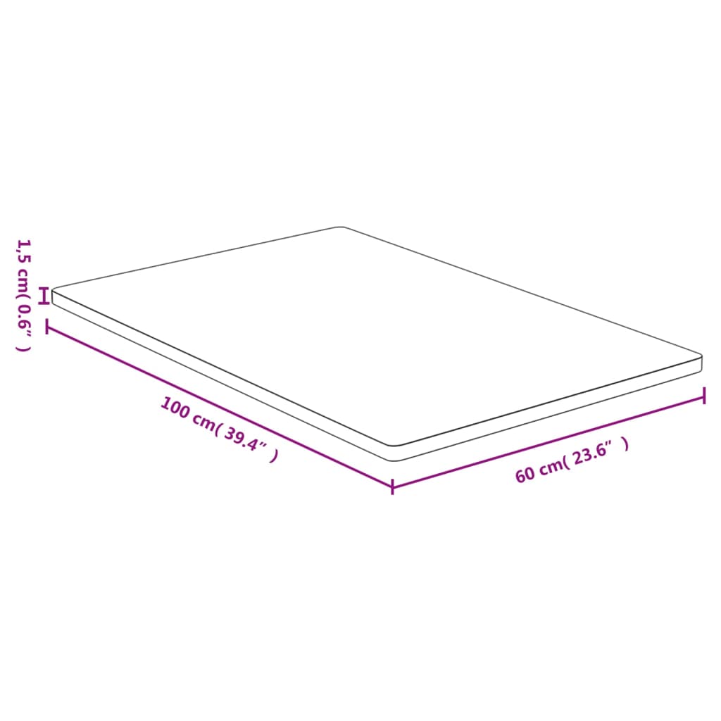 Bordsskiva bambu 60x100x1,5 cm