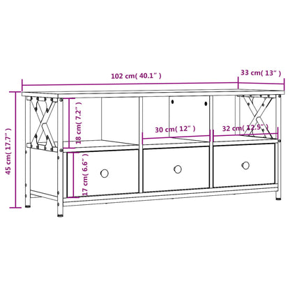 TV-möbel svart TV-bänk 102x33x45 cm järn