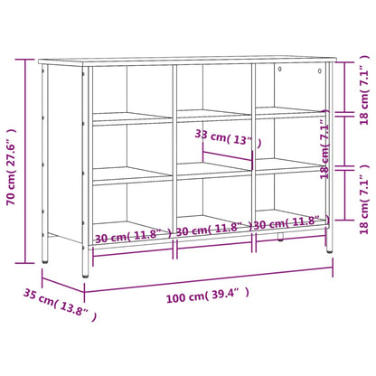 Kenkäteline Kenkäkaappi Kenkähylly sonoma tammi 100x35x70 cm