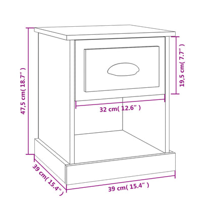 Sängbord Nattduksbord sonoma ek 39x39x47,5 cm