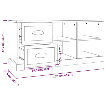 TV-möbel vit TV-skåp 102x35,5x47,5 cm