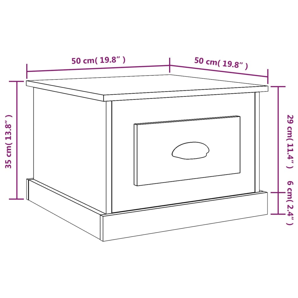 Soffbord betonggrå 50x50x35 cm