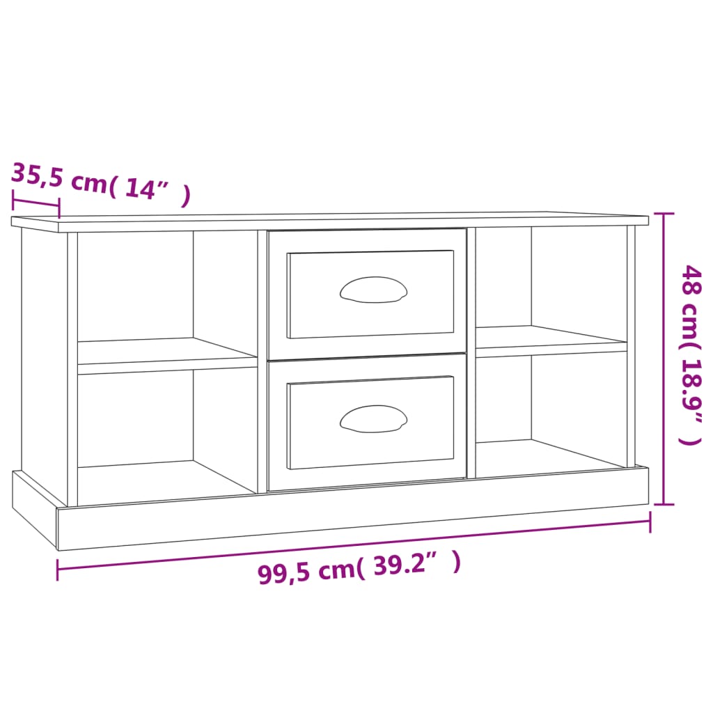 TV-möbel sonoma ek TV-bänk 99,5x35,5x48 cm