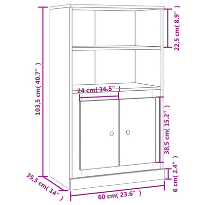 Skåp vit 60x35,5x103,5 cm