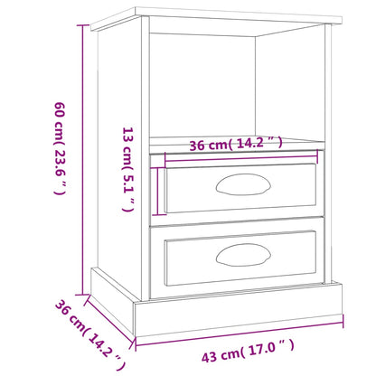 Sängbord Nattduksbord vit 43x36x60 cm