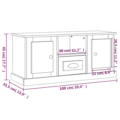 TV-möbel vit TV-skåp 100x35,5x45 cm