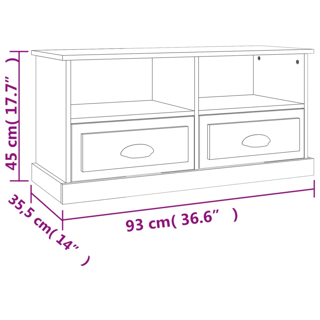 TV-möbel sonoma ek TV-bänk 93x35,5x45 cm