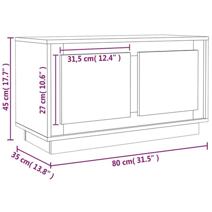 TV-möbel vit högglans TV-bänk 80x35x45 cm