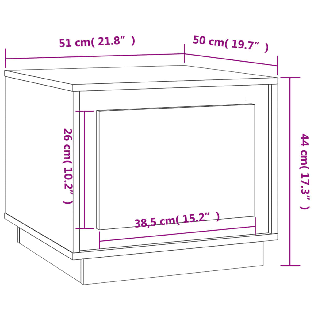 Soffbord sonoma ek 51x50x44 cm