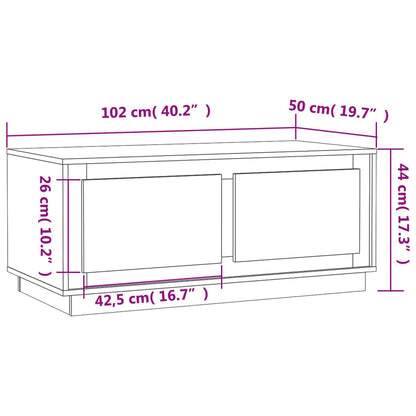 Sohvapöytä betonin harmaa 102x50x44 cm