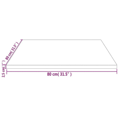 Bordsskiva massiv furu natur 80x80x2,5 cm fyrkantig