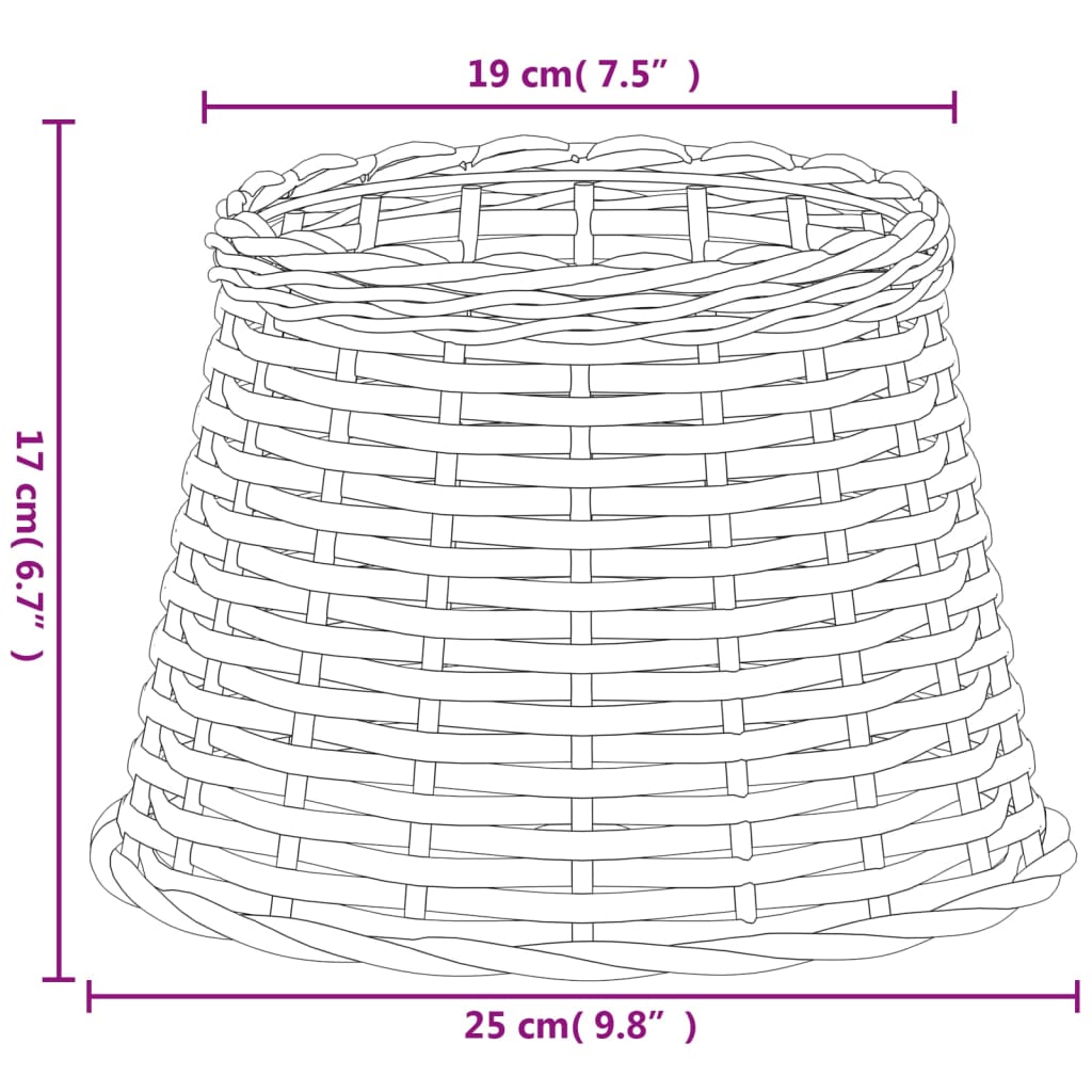 Lampskärm vit Ø25x17 cm korgmaterial