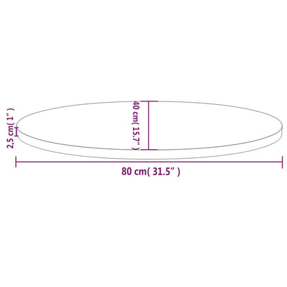 Bordsskiva massiv furu natur 80x40x2,5 cm oval